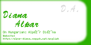 diana alpar business card